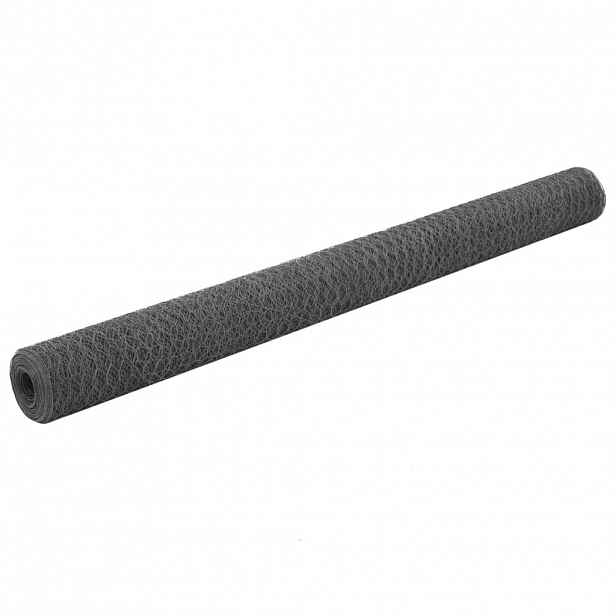 vidaXL Pletivo ke kurníku ocel PVC vrstva 25 x 1,5 m šedé