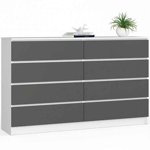 RAUMHIRSCH FURNITURE KOMODA bílá, grafitově šedá 99/160/40
