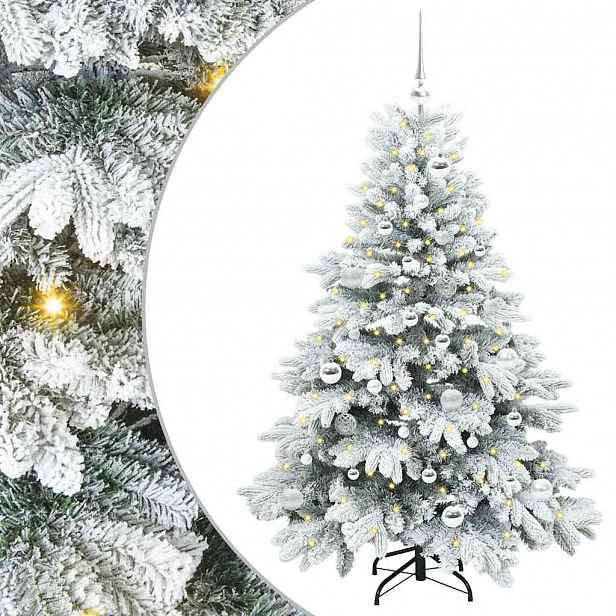 vidaXL Umělý vánoční stromeček s 150 LED diodami Bílá 150 cm PE a PVC