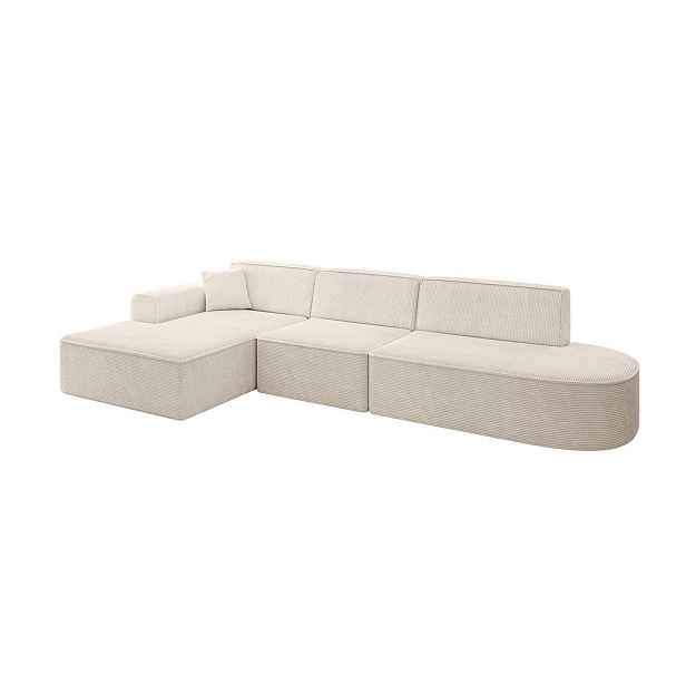ALTDECOR ROHOVÁ SEDAČKA s otomanem, levá IREA-L2-v3 327x165x77 Béžová Manšestr