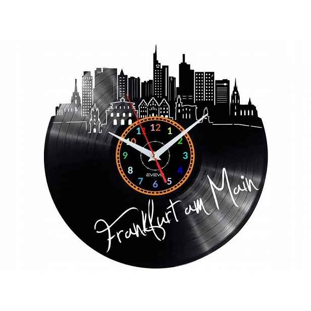 Frankfurt Dárek Originální dekorace do domu Hodiny z vinylové desky