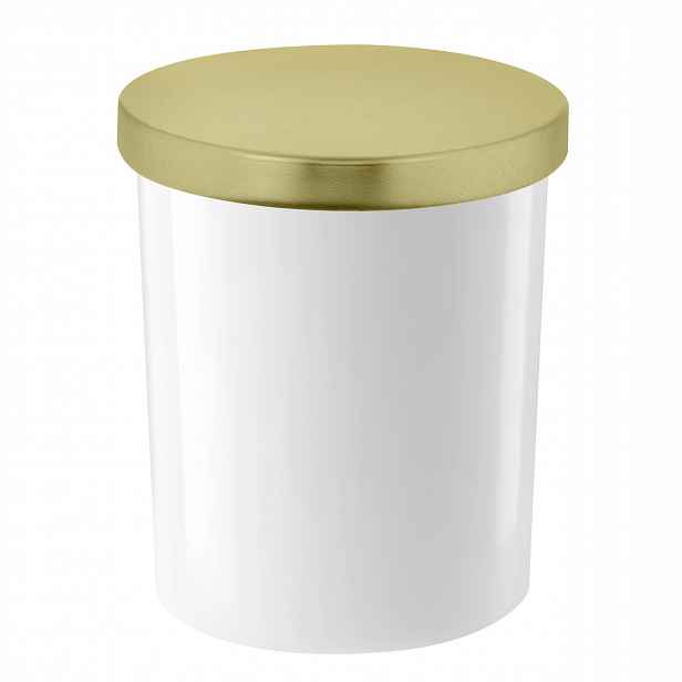 Sklenice na svíčky bílý lesk 200 ml se zlatým víčkem 90 kusů
