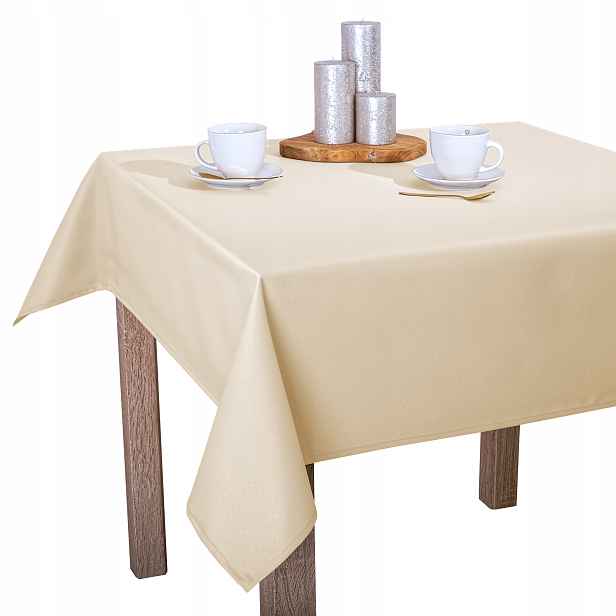 Ubrus Hladký Béžový Skvrnitý Obšitý O1 Laura 140x170 cm