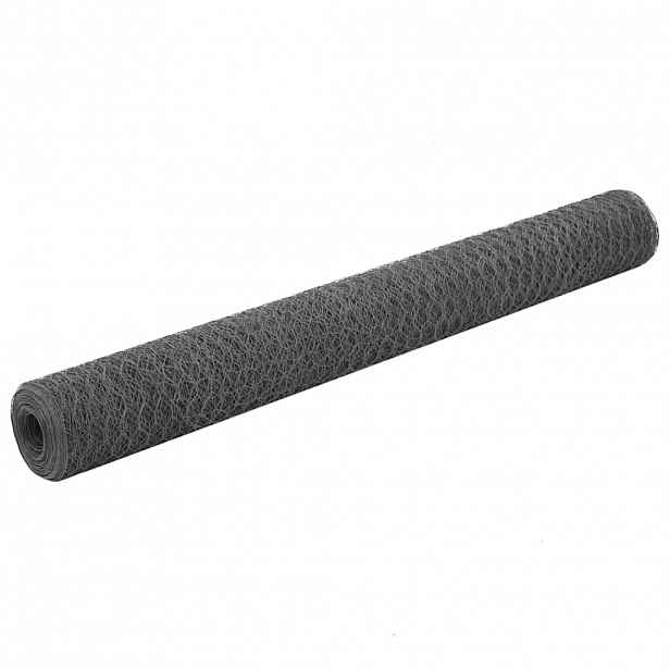 vidaXL Pletivo ke kurníku ocel s PVC povlakem 25 x 1,2 m šedé
