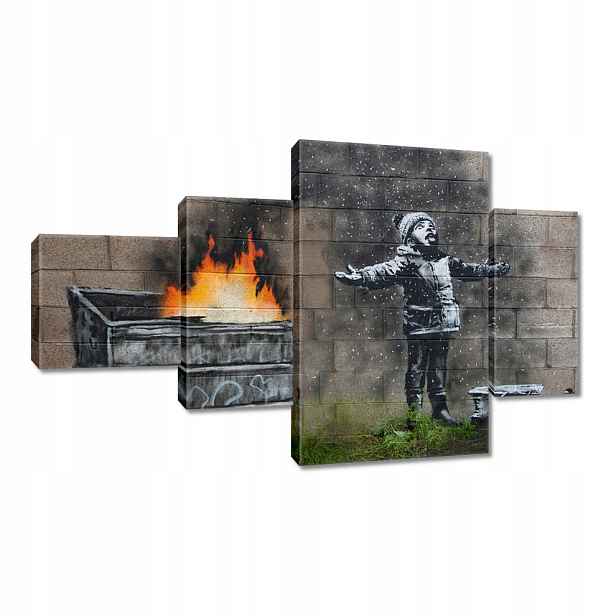 Obraz 130x80 Banksy Smog Sníh