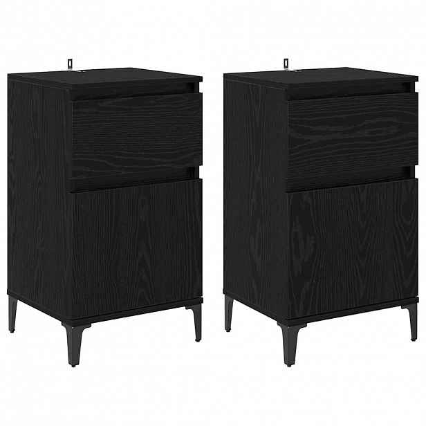 vidaXL Noční skříňka 2 ks Černý dub 40 x 35 x 70 cm Kompozitní dřevo