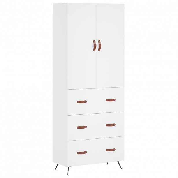 vidaXL Skříň highboard bílá 69,5 x 34 x 180 cm kompozitní dřevo