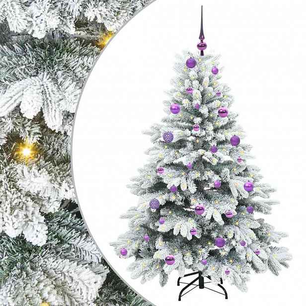 vidaXL Umělý vánoční stromeček s 150 LED diodami Bílá 150 cm PE a PVC
