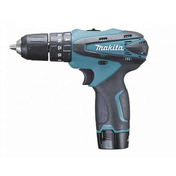 Makita - 10,8V AKU vrtačka s příklepem, 2x aku Li-ion 1,3 Ah, nabíječka HP330DWE