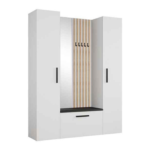 MASSENO MODERNÍ PŘEDSÍŇOVÁ SESTAVA MODULO, 160,6/204/40 cm, bílá