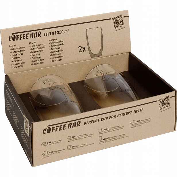 Sada 2 sklenic Latte macchiato 350 ml Picasso Plameňák Coffee Bar S