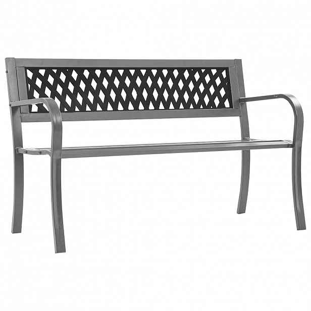 vidaXL Zahradní lavice černá 120 cm ocel