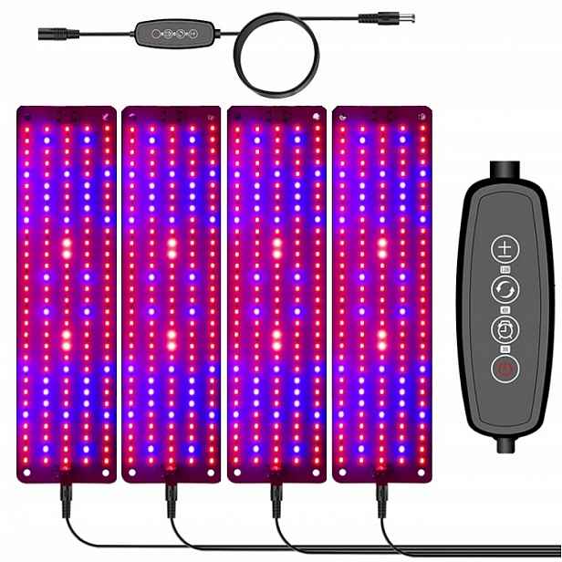 4x Panel Pro Růst Rostlin 600 Uv Led Pěstování Časovač 6 Režimů