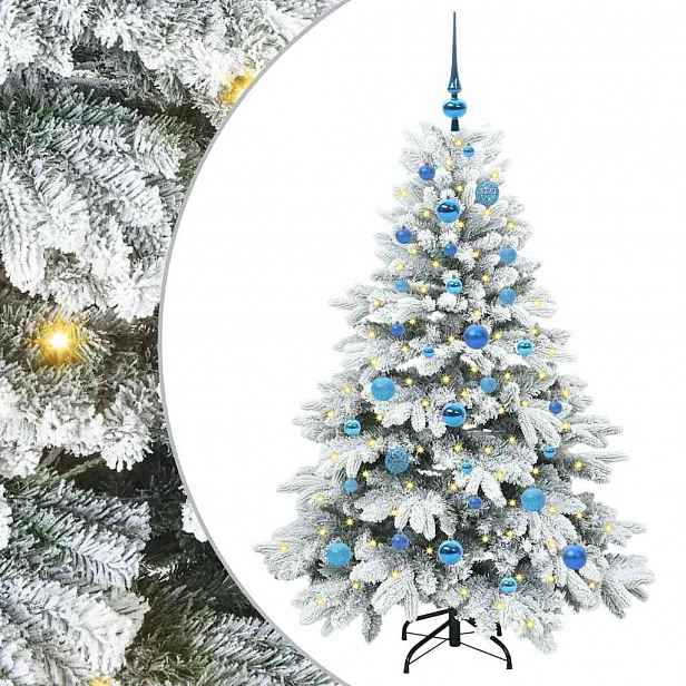 vidaXL Umělý vánoční stromeček s 150 LED diodami Bílá 150 cm PE a PVC