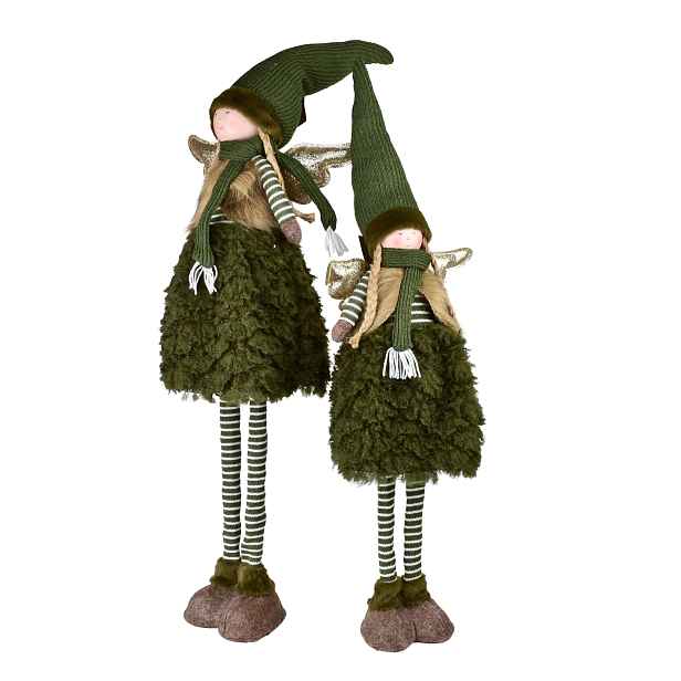 Mondex Vánoční teleskopická figurka Santa Lila Anděl 80/116 cm zelená