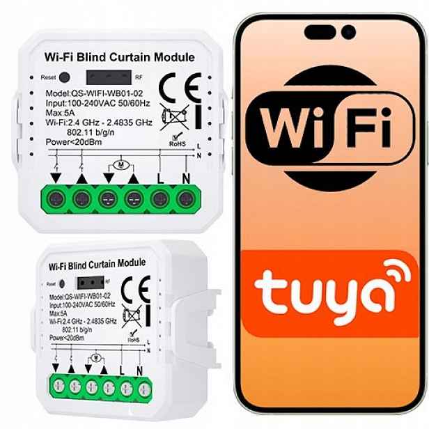 Ovládací panel rolet a žaluzií s regulací lamel Wifi Tuya V3