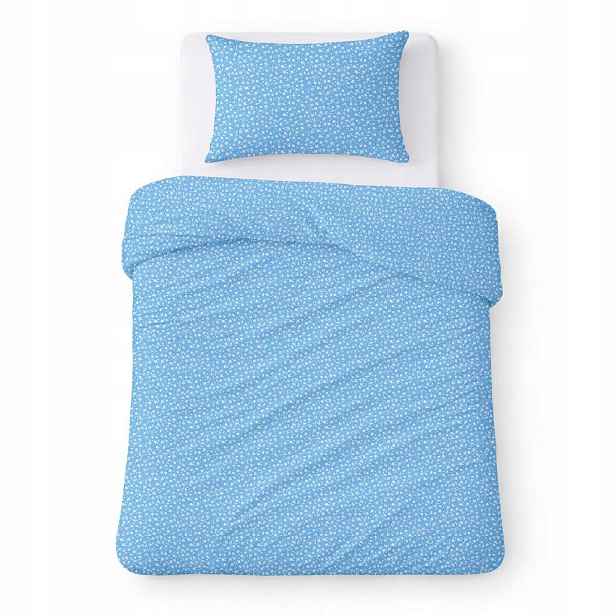 Povlečení bavlněné 140x200 modré s bílými květy, klasické Cotton Home