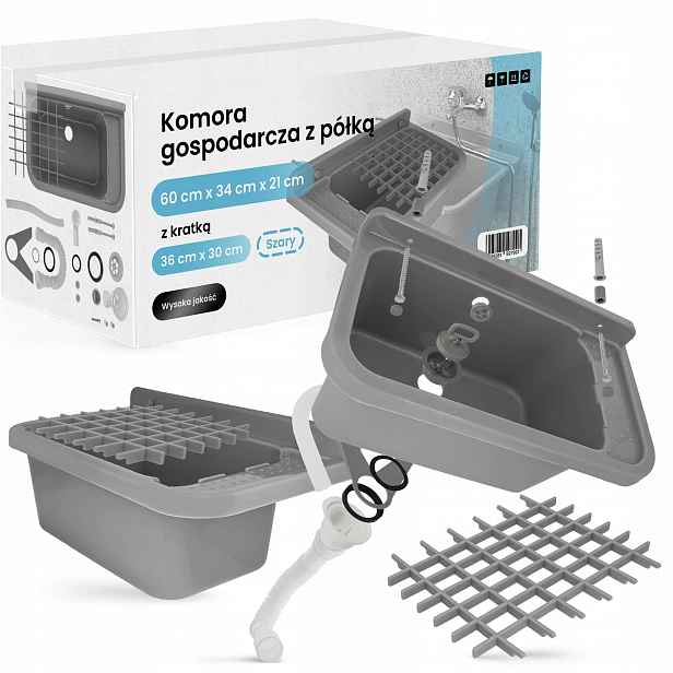Technický Dřez 60x34 cm Technické pracovní umyvadlo Police Mřížka Š 6U