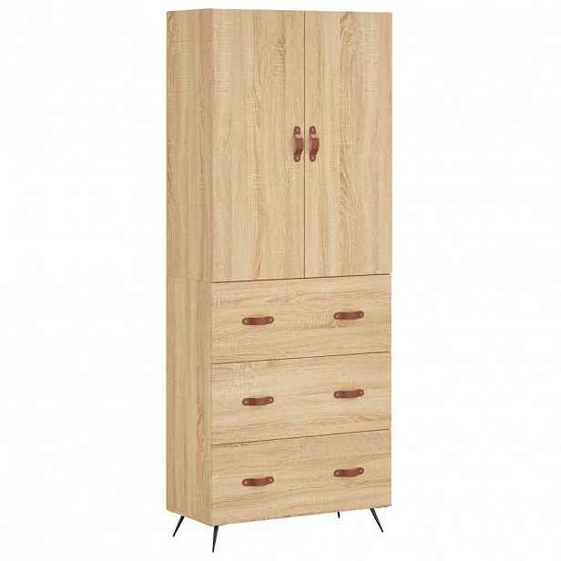 vidaXL Skříň highboard dub sonoma 69,5 x 34 x 180 cm kompozitní dřevo