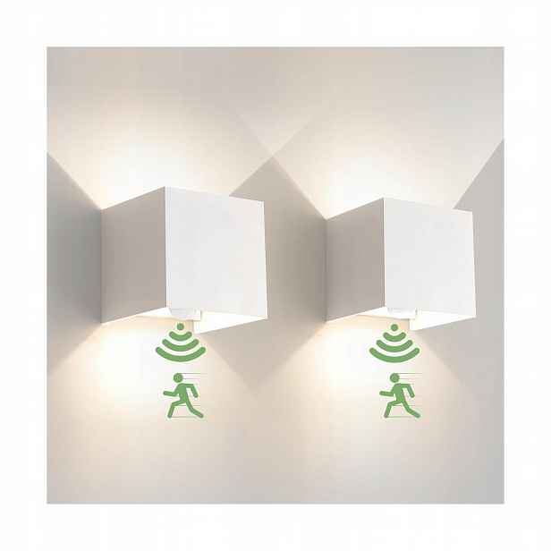 Led nástěnné svítidlo 6W s pohybovým senzorem IP65, bílé, 4000K, venkovní
