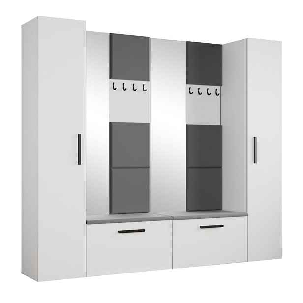 MASSENO MODERNÍ PŘEDSÍŇOVÁ SESTAVA MODULO, 241,2/204/40 cm, bílá