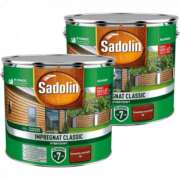 Sadolin Klasická Ochranná Impregnace 18 L Švédská Červená Sada 2X9 L