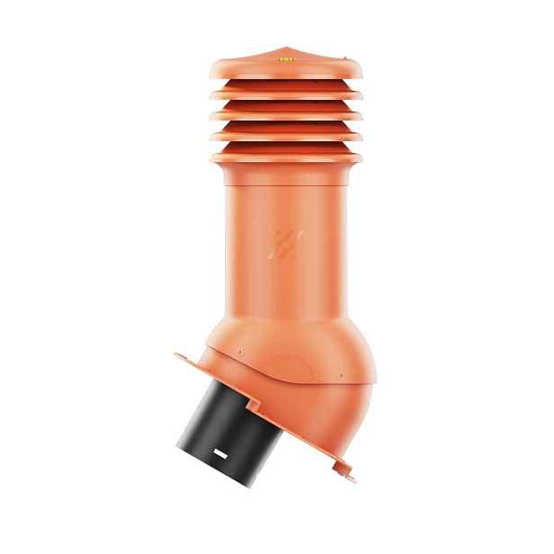 Větrací komín HiVent střešní plech pro kapry, průměr 125 mm, cihlový