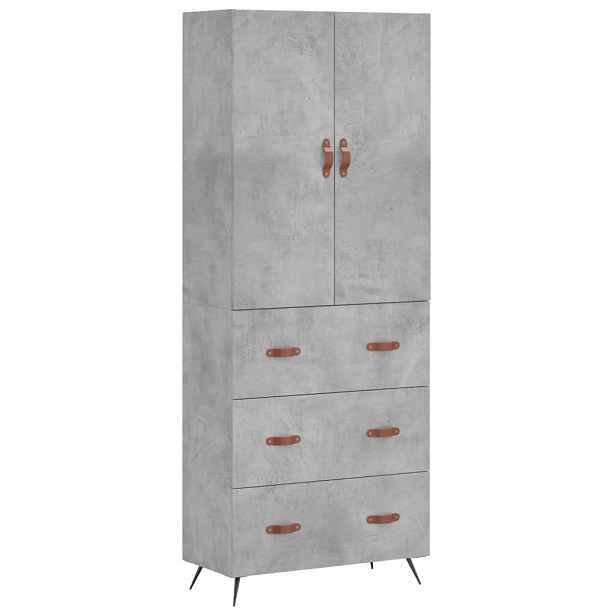 vidaXL Skříň highboard betonově šedá 69,5x34x180 cm kompozitní dřevo