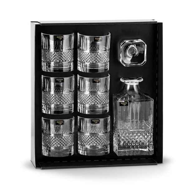 Křišťálový set na whisky Bohemia Elegante 6+1