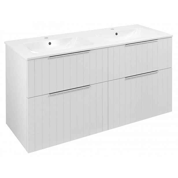 Sapho Cirasa - Umyvadlová skříňka Strip 118x64x46 cm, 4x zásuvka, matná bílá CR121-3131S-21