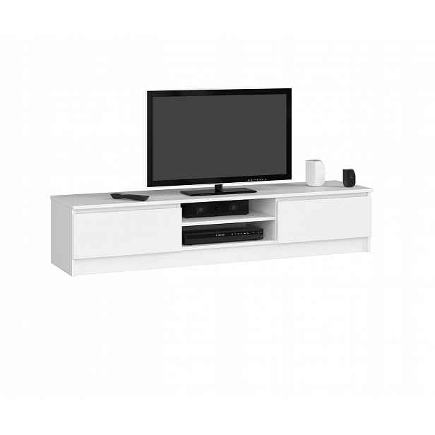 Tv stolek/skříňka 2D1P 160 cm bílá komoda Akd