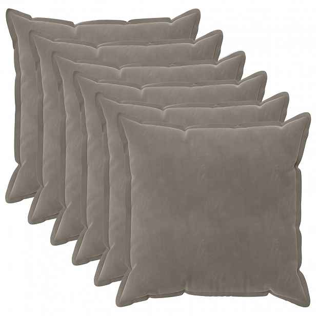 vidaXL Povlak na polštář 6 pcs HOUTEN Světle šedá 55 x 55 cm Samet