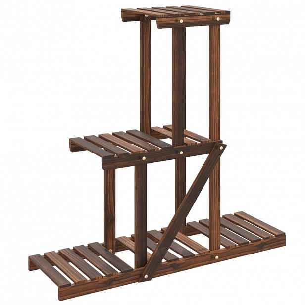 vidaXL Stojan na květiny 81 x 25 x 75,5 cm masivní jedlové dřevo