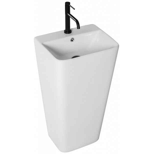 Volně stojící keramické umyvadlo Aris 44x37,5 bílé (REA-U5637) /po/
