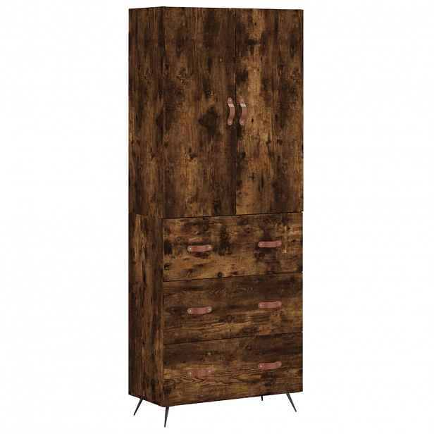 vidaXL Skříň highboard kouřový dub 69,5 x 34 x 180 cm kompozitní dřevo