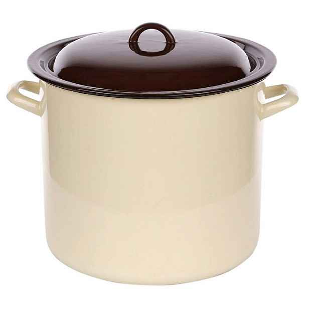Hrnec 14,2 l s poklicí, velký, 28 cm, krémový, plyn, indukce