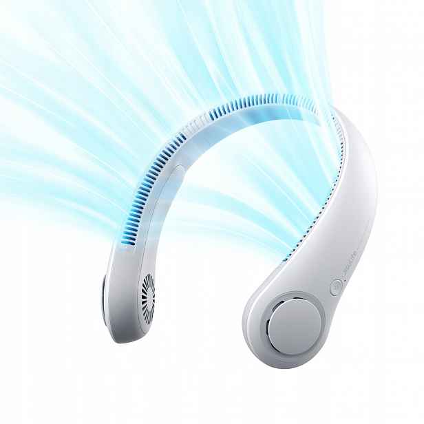 Přenosný ventilátor s ventilátorem na krk 4000 mAh šedý