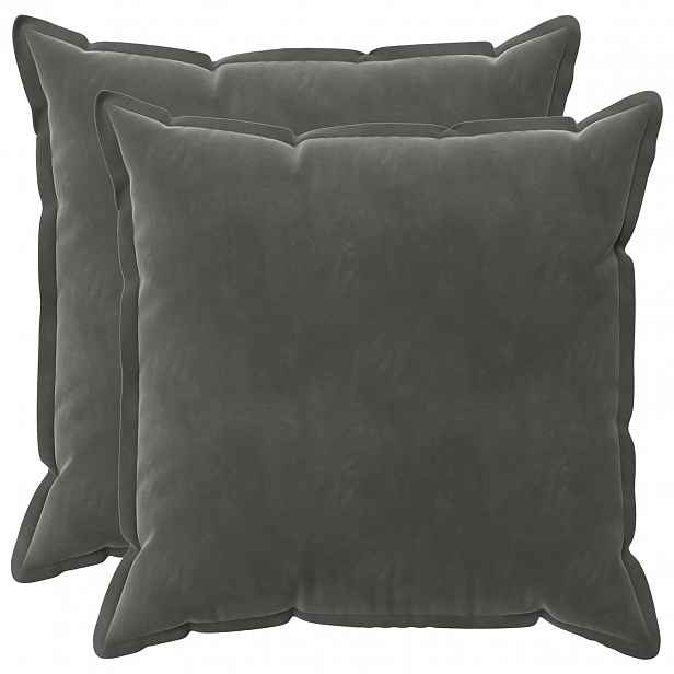 vidaXL Povlak na polštář 2 pcs HOUTEN Tmavě šedá 55 x 55 cm Samet