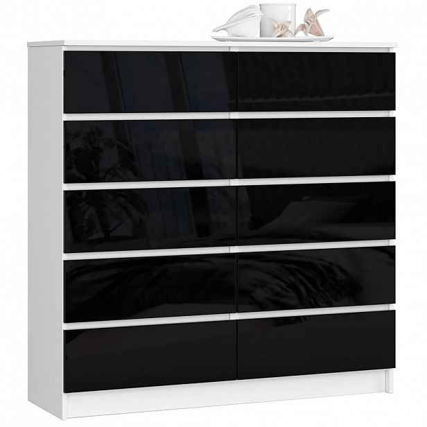 RAUMHIRSCH FURNITURE KOMODA bílá, černá lesklá 121/120/40