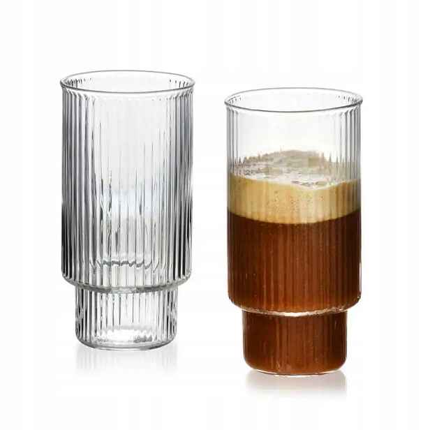 Sada 4 sklenic na čaj z borosilikátového skla 400 ml