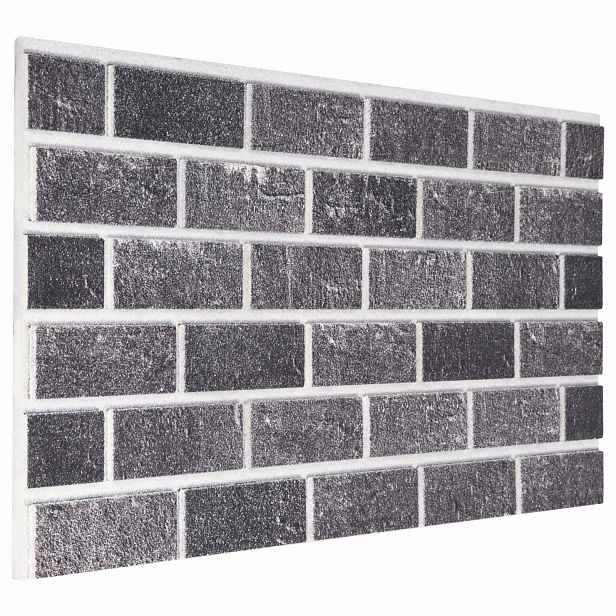 vidaXL Nástěnné panely 10 ks 100 x 50 cm Černá a šedá EPS pěna