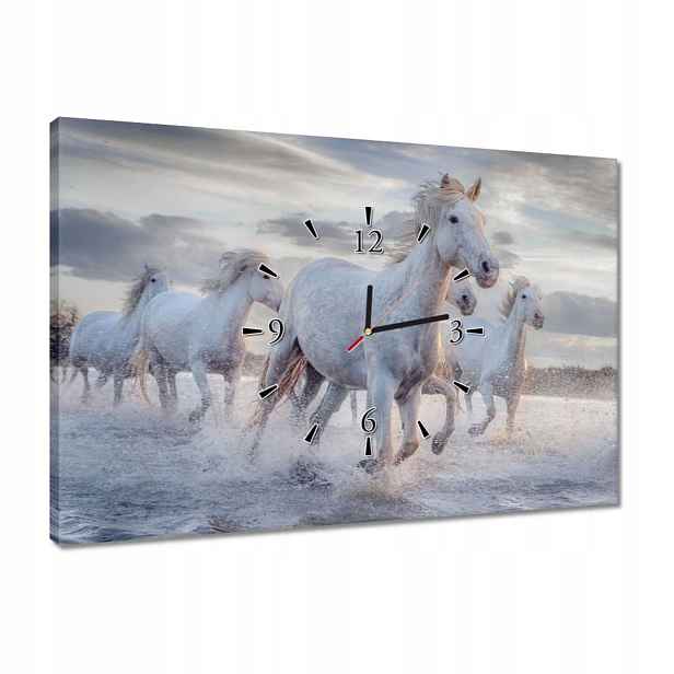 Hodiny 60x40 Divocí koně Wild Horses
