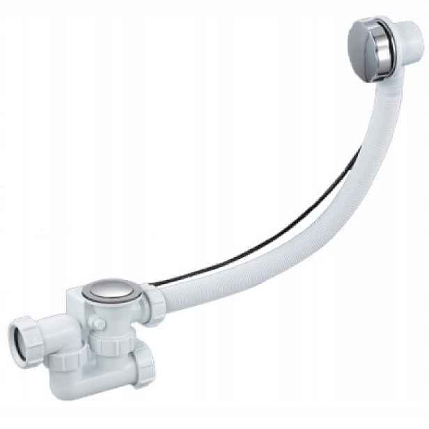 Automatický vanový sifon do vany s přepadem, chromovaný Polsko