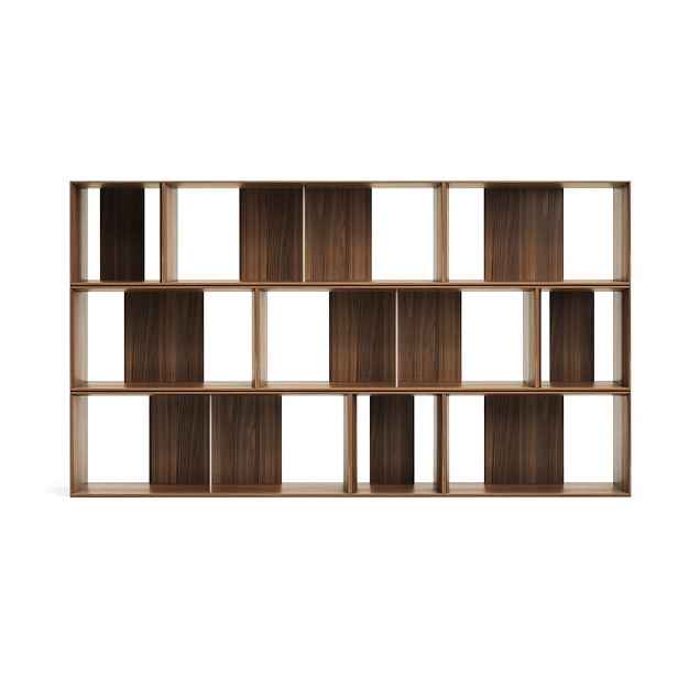 Modulární policový systém v dekoru ořechu v přírodní barvě 9 ks 202x114 cm Litto – Kave Home