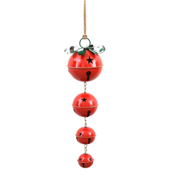 Mondex Vánoční závěsná dekorace Santa Lila Rolničky 49 cm červená