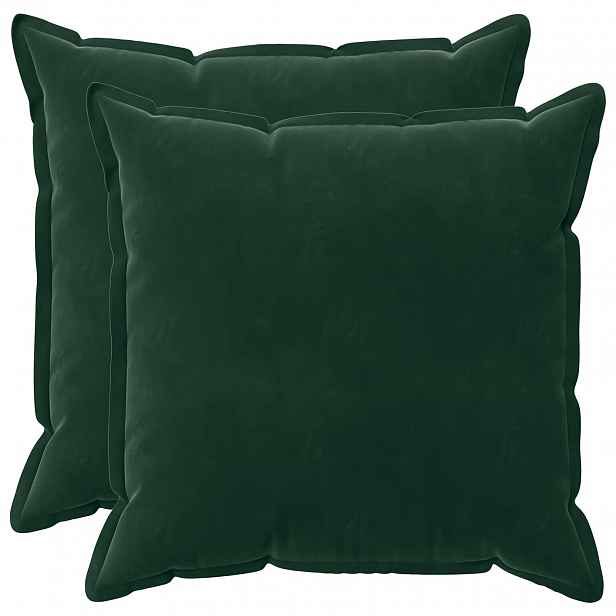 vidaXL Povlak na polštář 2 pcs HOUTEN Tmavě zelená 55 x 55 cm Samet