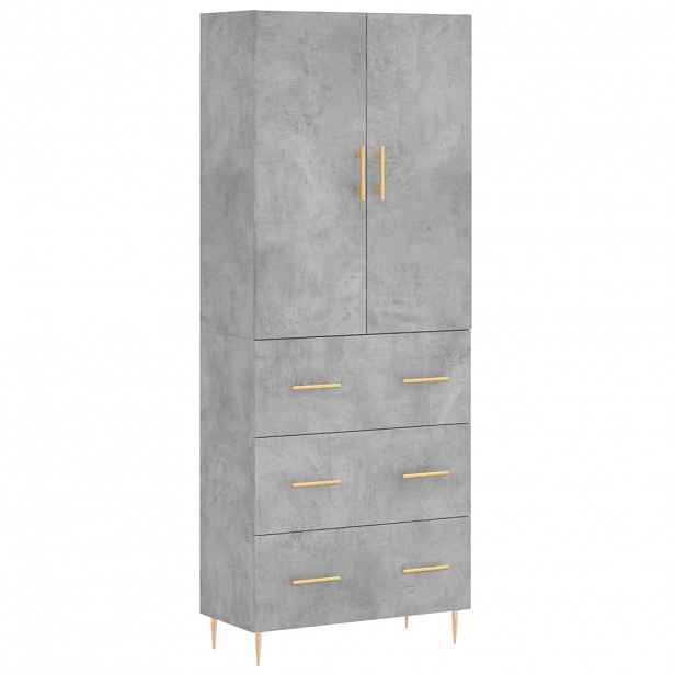 vidaXL Skříň highboard betonově šedá 69,5x34x180 cm kompozitní dřevo