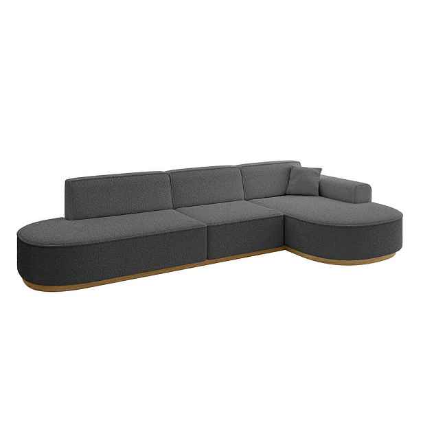 ALTDECOR ROHOVÁ SEDAČKA s otomanem, pravá MARI-L2-v2 328x171x83 Šedá Buklé