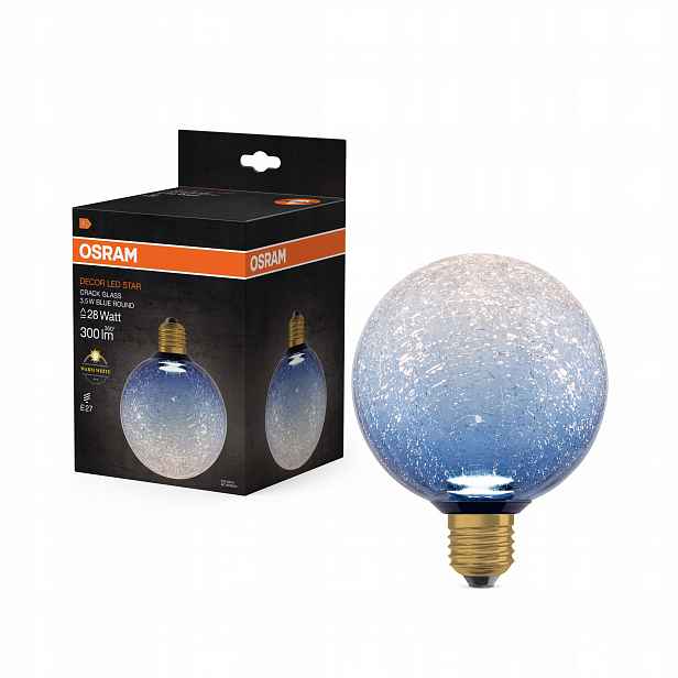 Led žárovka E27 Mrazivá koule 3.5W 300lm 2700K Dekorativní modrá Osram