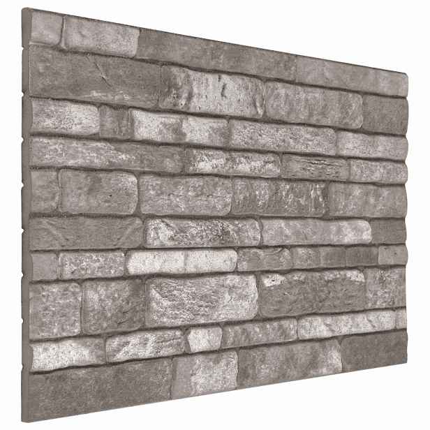 vidaXL Nástěnné panely 10 ks 100 x 50 cm Tmavě šedá EPS pěna